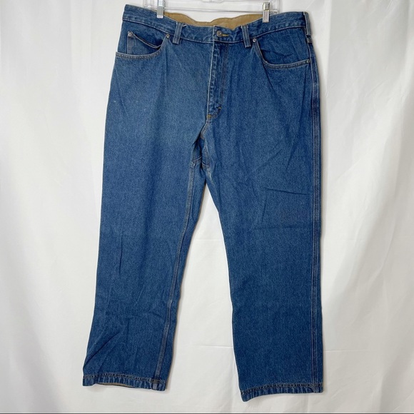 Duluth Trading Ballroom Relax Fit Dark Wash Jeans - Picture 2 of 8